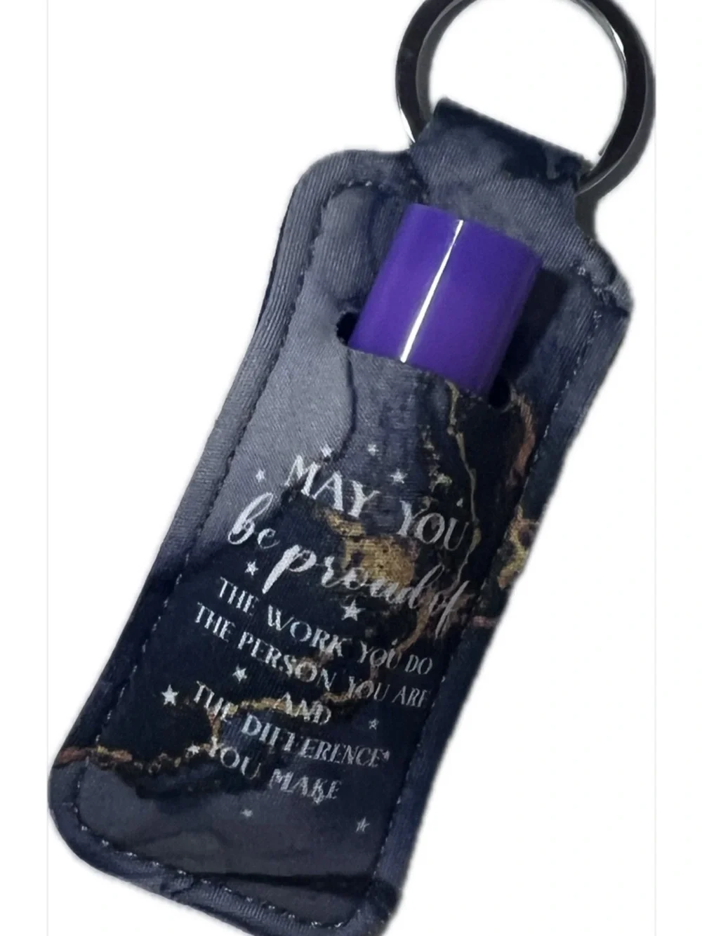 Inspirational Night Sky Lip Balm Keychain Holder LIP BALM INCLUDED